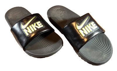 YOUTH Sz 4Y ~ Nike  Kawa Slide 'Black, White, Volt'  DD3242-001