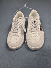 Ed Hardy White Black Graphic Sneaker Girls Unisex Lace Up Size 9 New