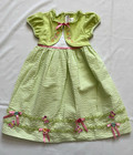 Youngland Girls 8 Green Gingham Dress Butterflies Embroidered Seersucker Bolero — photo 2