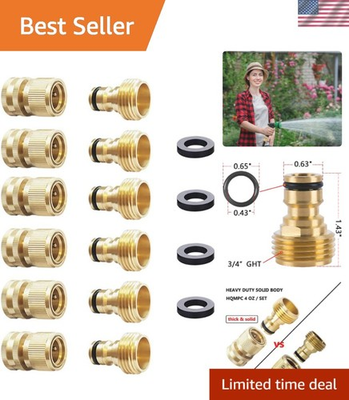 #ad #ad Leak Free Brass Garden Hose Connectors Quick Connect 6 Sets with Washers $102.88