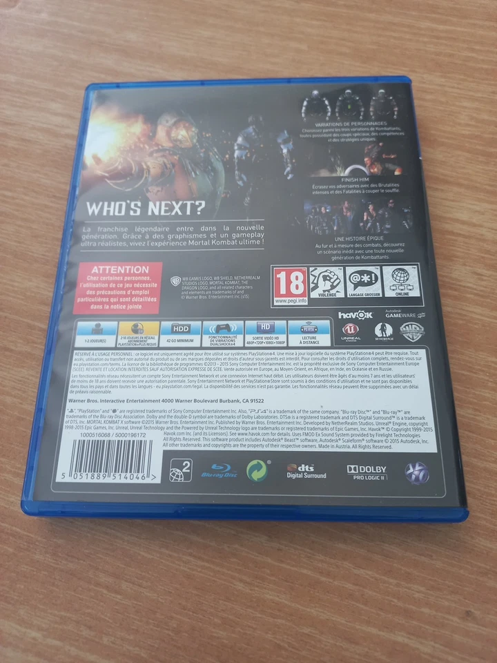 Jeu Ps4 Mortal Kombat x, photo 2 sur 5
