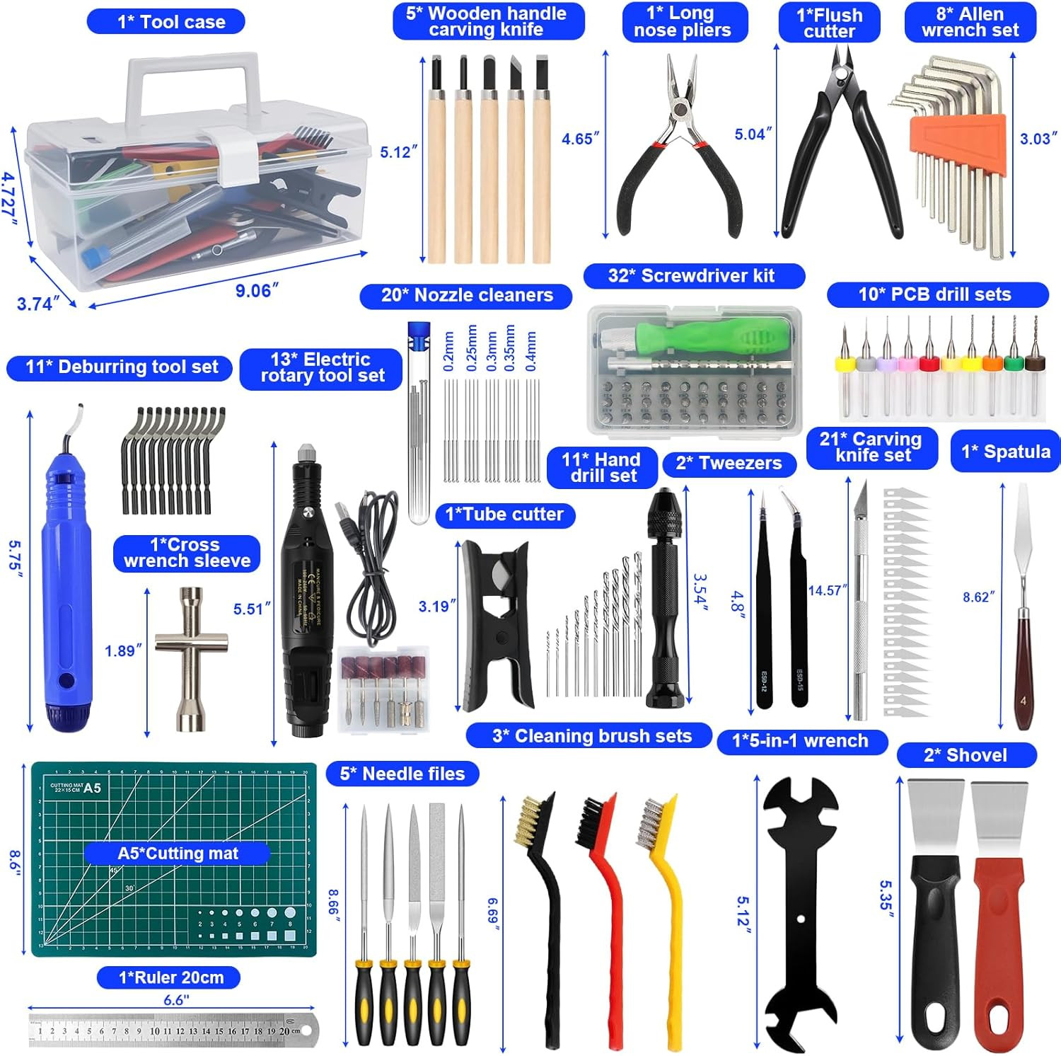 3D Drucker Werkzeug Set 154 Stück Modellbau Werkzeug Set Inklusive Reinigungs-,  - Bild 2