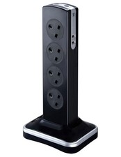 Masterplug Eight Socket Surge Protected Power Centre Extension Lead, 2 M Black