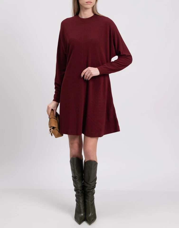 RRP €560 DSQUARED2 Jersey Short Dress Size XS Bordeaux Crew Neck Made in Italy - Image 3 of 4