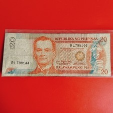 2008 Philippines 20 Pesos Arroyo-Tetangco New Design Series Circulated RL798144