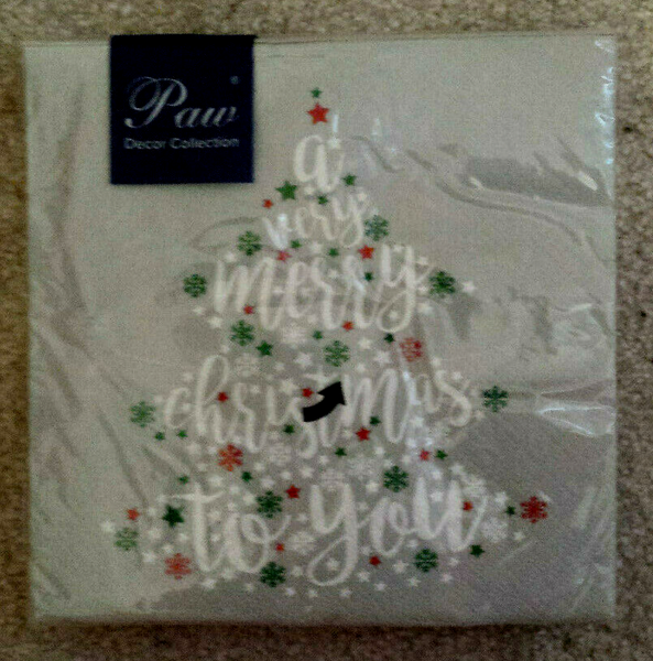 Servietten Weihnachten Tannenbaum 20 St Very Merry Christmas To You 33X33 Neu-image