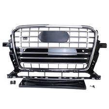SQ5 Style Chrome Front Grill Replacement For Audi Q5 2013 2014 2015 2016 2017