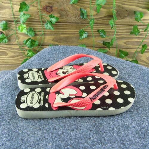 Havaianas Youth Girls Flip Flop Shoes Size 3-4 Medium Pink Synthetic Slip On - Picture 4 of 9
