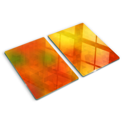 Glas-Herdabdeckplatte Ceranfeldabdeckung 2x40x52 Zweiteilig Abstrakte Dreiecke