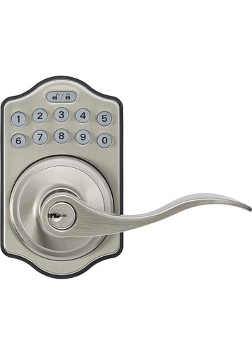 AmazonBasics Electronic Keypad Entry Lever Door Lock Satin Nickel - Picture 9 of 9