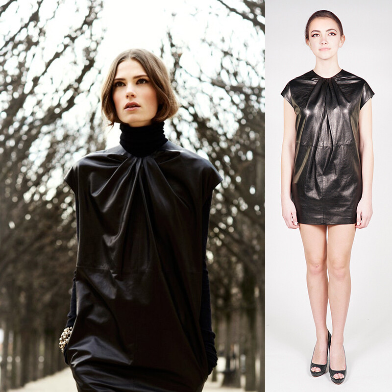 sz 38 NEW $5700 CHRISTIAN DIOR Runway Black LEATHER Bubble