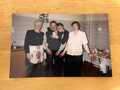 1990s Feast Man Alcohol Drunk people Embrace Woman Vintage photo