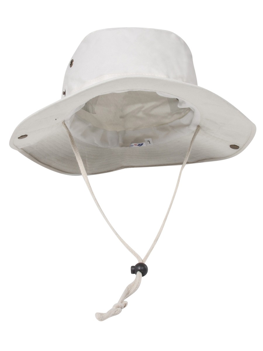 MG Men's Brushed Cotton Twill Aussie Side Snap Chin Cord Hat