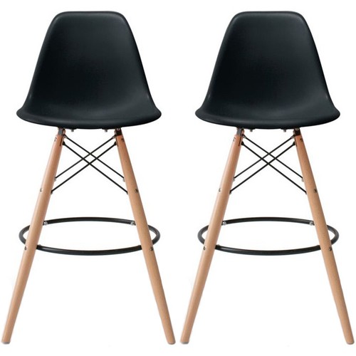 Set of 2 Modern Contemporary Bar Stools Height Pub Chairs Eiffel Metal Dowel Leg - Picture 18 of 64