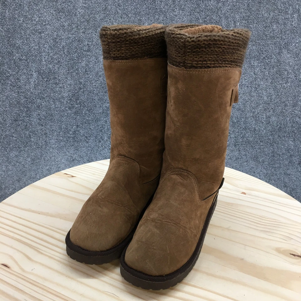 Muk Luks Boots Womens 8 Westie Shearling Brown Comfort Pull On Round Toe WPL6134 - Image 3 of 4