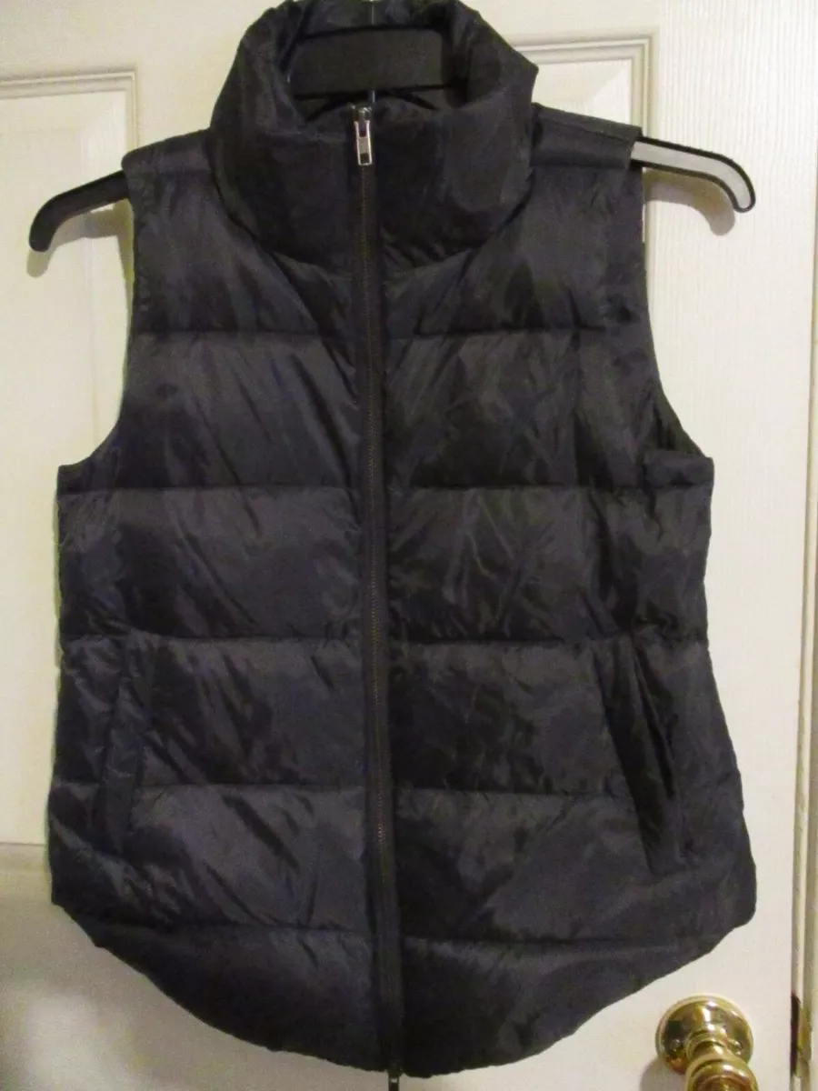 SZ PP Eileen Fisher CHASH Printed Chevron Puffer Stand Collar Vest NWT 398