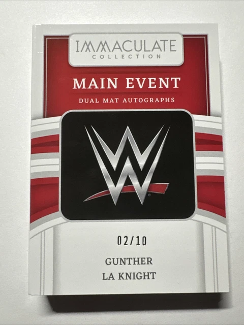 2023 WWE Immaculate Gunther LA Knight Dual Booklet Auto 2/10 Match Used