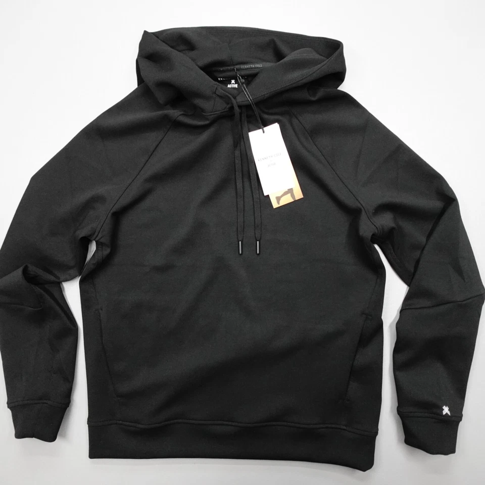 Kenneth Cole Active The Fleece Sudadera con Capucha Suave Absorbente Elástico Forma Retención Negra Foto 2 de 4