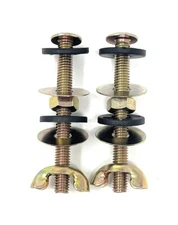 2-Pk Heavy Duty Universal Toilet Seat Anchor Bolts Kit – Brass Plated 5/16'' x 3