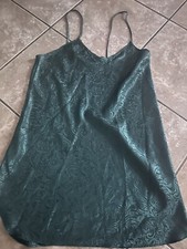 Romantic Moods M L Vintage Satin Slip Gown Sleepwear Emerald Green