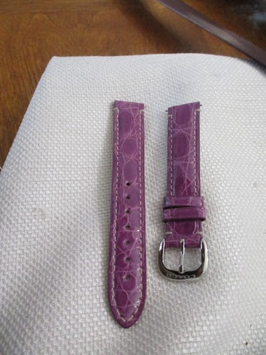 COACH GENUINE crocodile contrast stitch watchstrap watch band strap 15 MM purpl - Picture 2 of 3