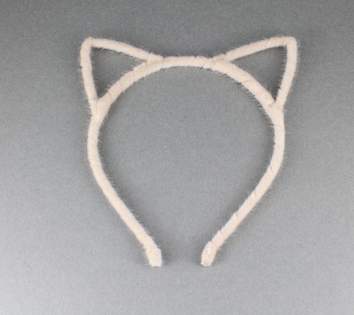 Cream Beige cat ears headband furry kitten hair band accessory cosplay cats ear - 第 3/5 張圖片