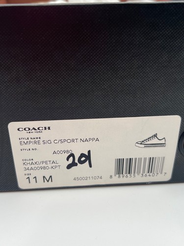 COACH EMPIRE OUTLINE SIG C/SPORT NAPPA KHAKI / PETAL A00980 SZ 11 M - Picture 9 of 9