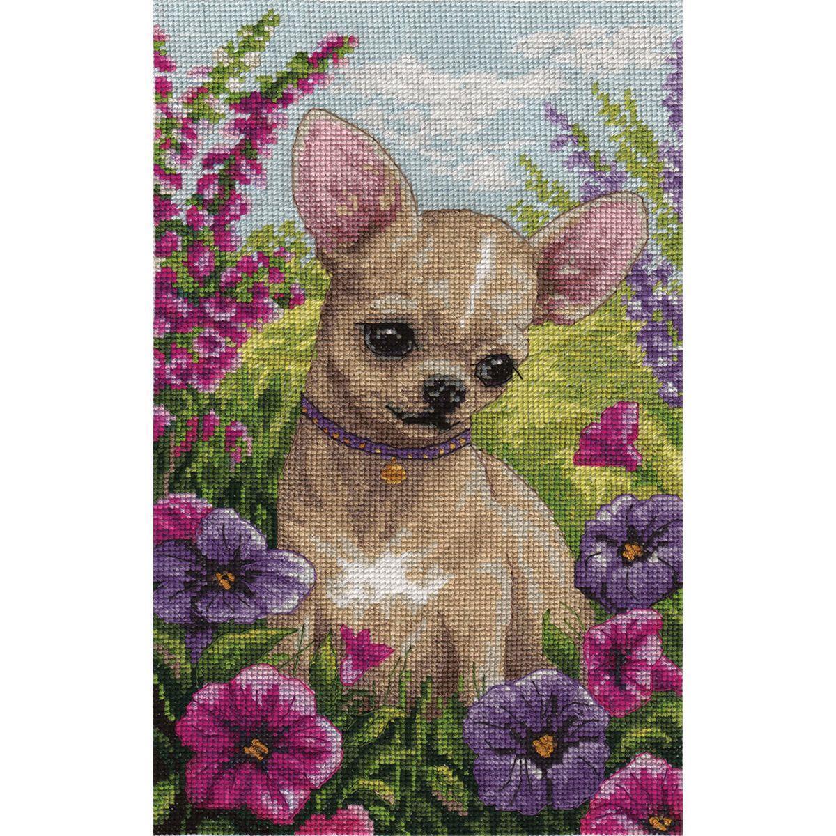 Panna counted cross stitch kit ""Chihuahua"" 16x26cm, DIY