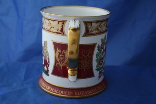 LARGE SPODE QUEEN MOTHER 80th BIRTHDAY LTD ED TWO-HANDLED LOVING CUP - Picture 4 of 9