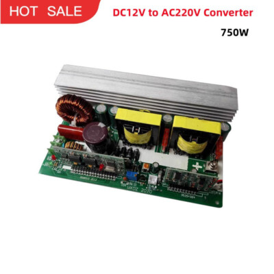 750W Pure Sinewave DC12V to AC220V Converter Board 2CH Independent Power Supply