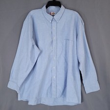 Dickies Men's Button Down Work Shirt Long Sleeve Blue Size 2XL Reg