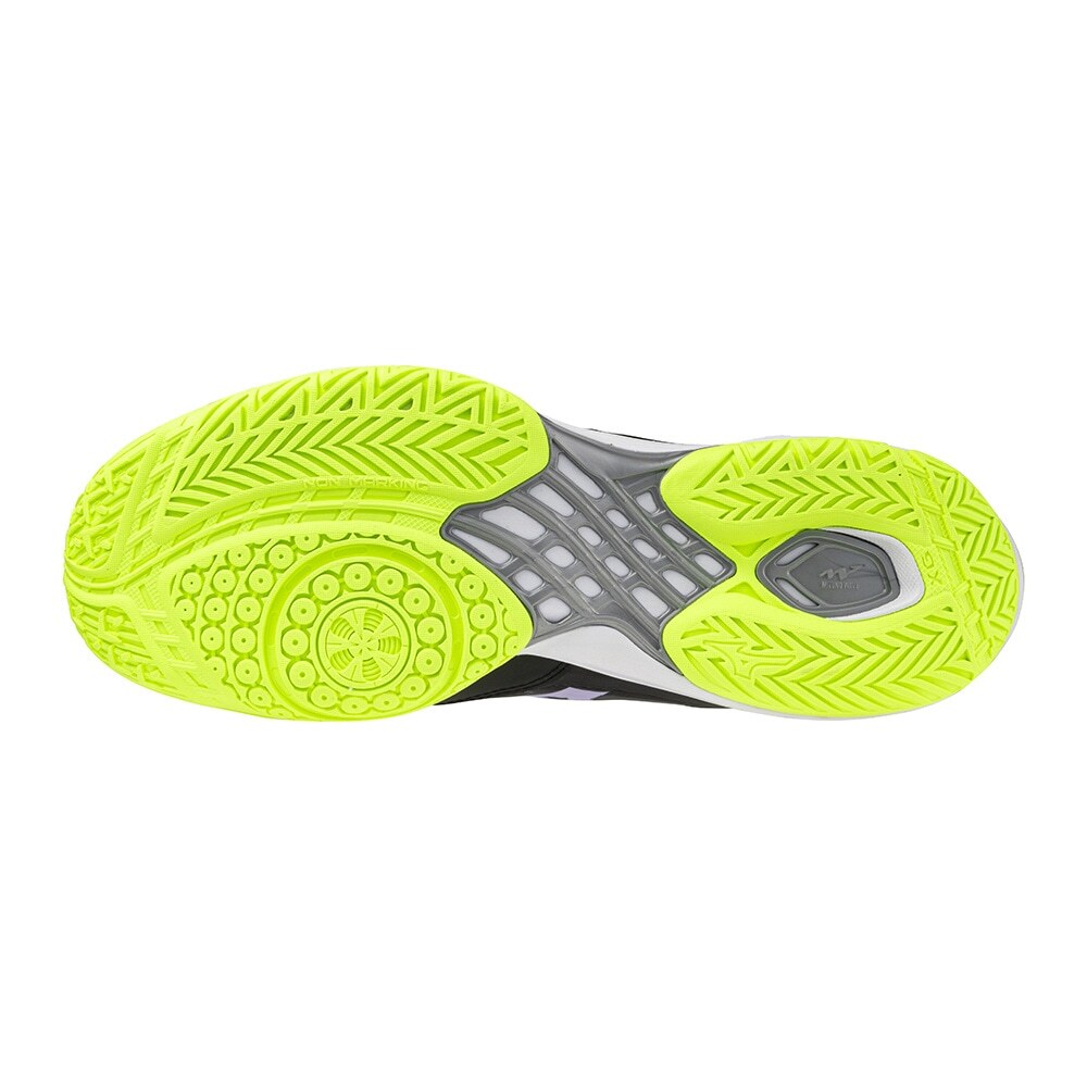 みわ Mizuno Badminton Shoes WAVE CLAW NEO 3 Black/Purple/Lime