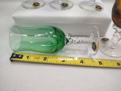 Vintage Italian Crystal Cordial Glasses with Twisted Stem Lot of 5 - Picture 4 of 8