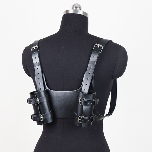 Medieval Cosplay Double Sword Back Sheath Holder Scabbard Warrior Shoulder Strap - Picture 13 of 14