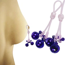 2pcs Women's Flexible Body Product Nipple Adornment Bell Clip Non Piercing Toy