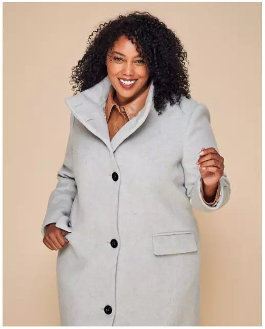Plus size hot sale funnel neck coat