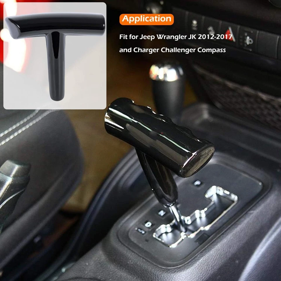 Perilla de cambio de marchas con mango en T para Jeep Wrangler, Dodge Charger Challenger Compass Foto 3 de 4