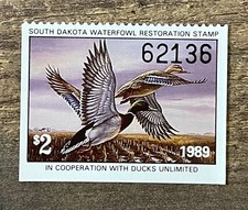Estampillas WTD - 1989 DAKOTA DEL SUR - Estampillas de pato estatal - Como nuevas OG NH