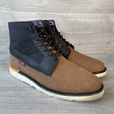 Vans Boots Mens Tan Navy UK Size 7 Vibram OTW Ankle Suede Off the Wall