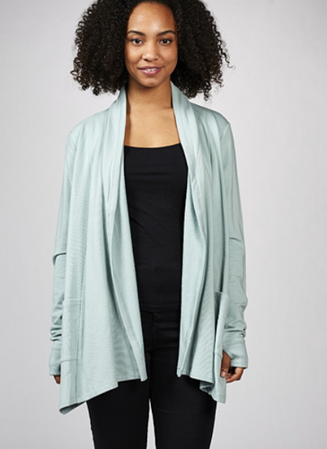 French Terry Drape Front Cardigan 