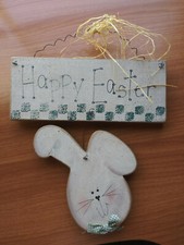 Handmade Wooden Happy Easter Sign