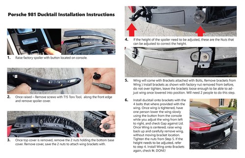 Porsche Boxster 981 2013-16 GT4 Style Ducktail Rear Wing Spoiler MADE in USA NEW - Picture 11 of 21