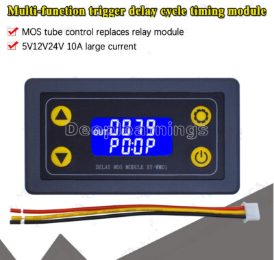 DC 6-30V multifunctional trigger delay cycle timing MOS tube control 5V 12V 24V