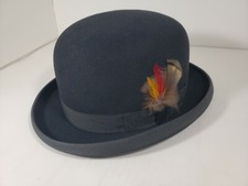 DOBBS DEION BLACK DERBY FUR FELT DERBY HAT BOWLER MADE IN USA