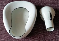Vintage Bed Pan and Urinal Metal White Enamel / Porcelain
