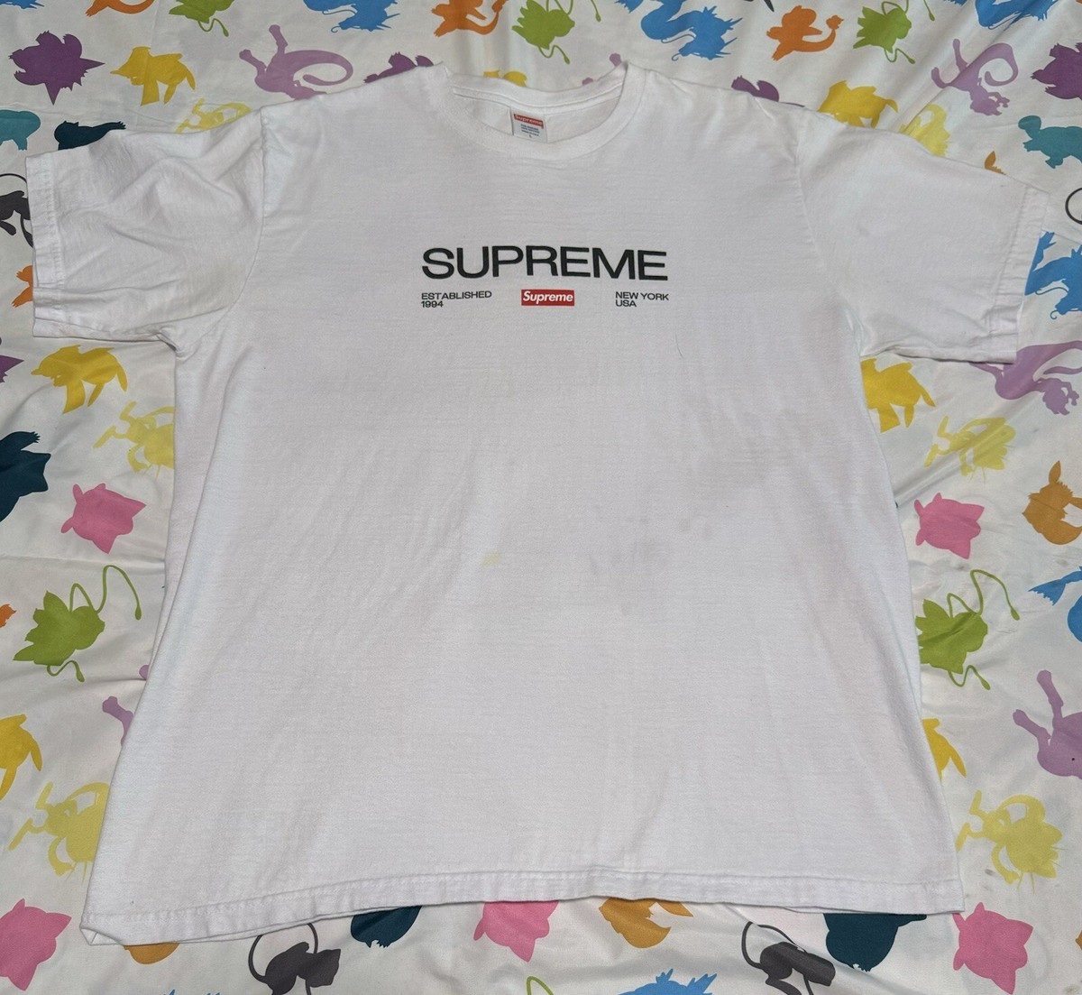 Supreme EST. 1994 T-Shirt FW21 White L Large Pre-Owned | eBay