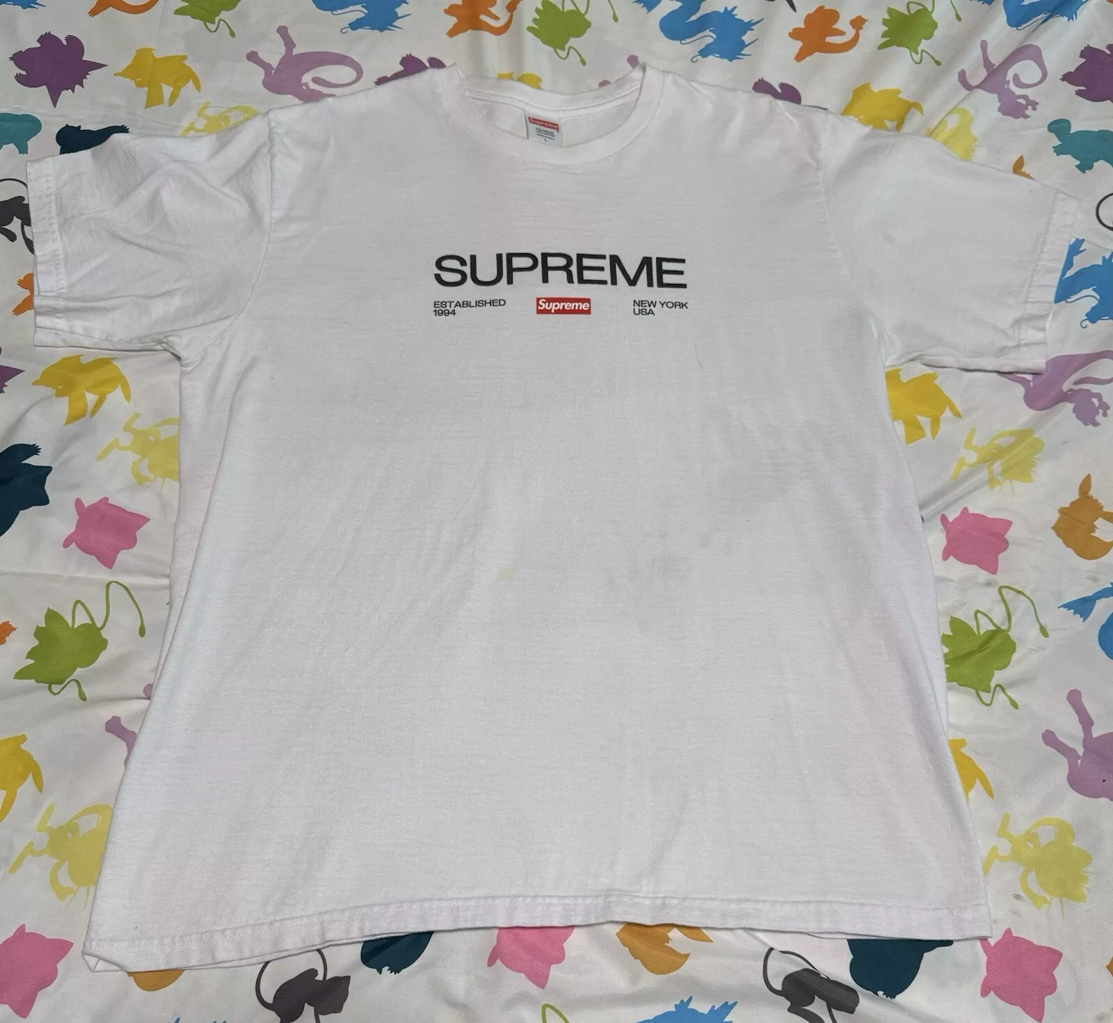 Supreme EST. 1994 T Shirt FW21 blanc L grand d'occasion
