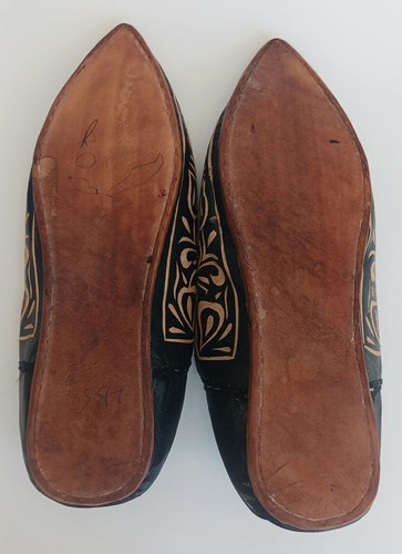 Traditional Moroccan Leather Babouches Slippers Bought In 2010 New Size 41 UK - Picture 6 of 10
