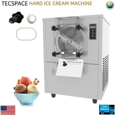 TECSPACE Commercial Hard Ice Cream Machine 1400W Frozen Yogurt Maker 10-20 L/H