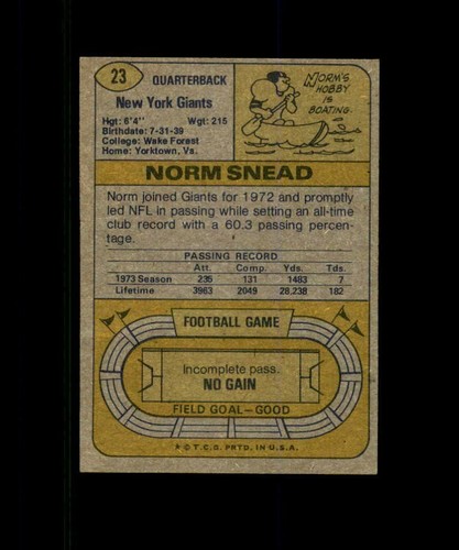 1974 TOPPS FOOTBALL 1-249 YOU PICK SEE SCANS, COMPLETE SETS, TEAMS, PLAYERS - Picture 33 of 363